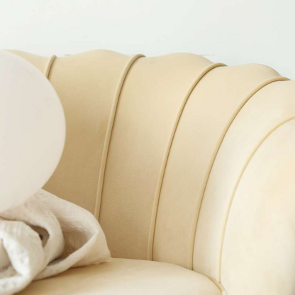 Fotoliu în stilul Art-deco, bej ţesătură Velvet/gold crom auriu, NOBLEO