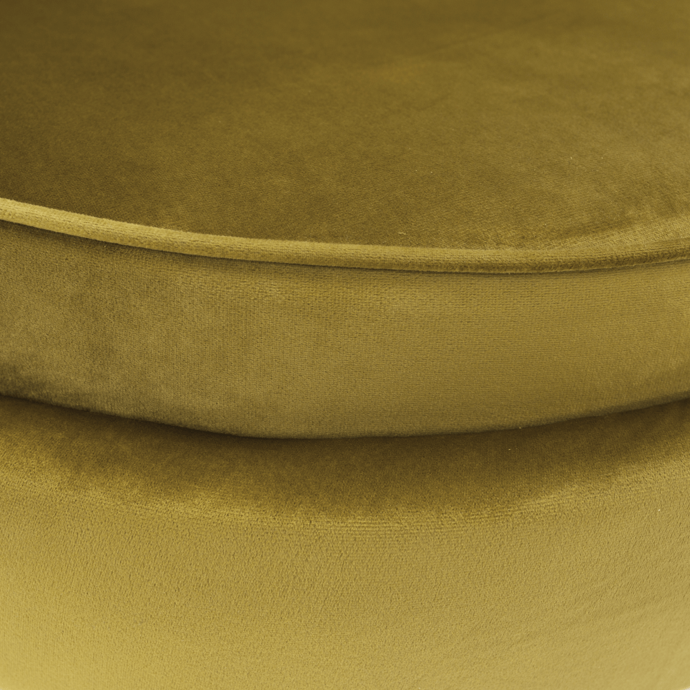 Fotoliu în stil Art-deco, catifea Velvet muştar/crom auriu, NOBLIN