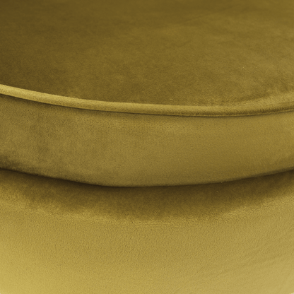 Fotoliu în stil Art-deco, catifea Velvet muştar/crom auriu, NOBLIN