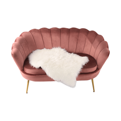 Bancă în stil Art-deco, catifea Velvet roz/crom auriu, NOBLIN