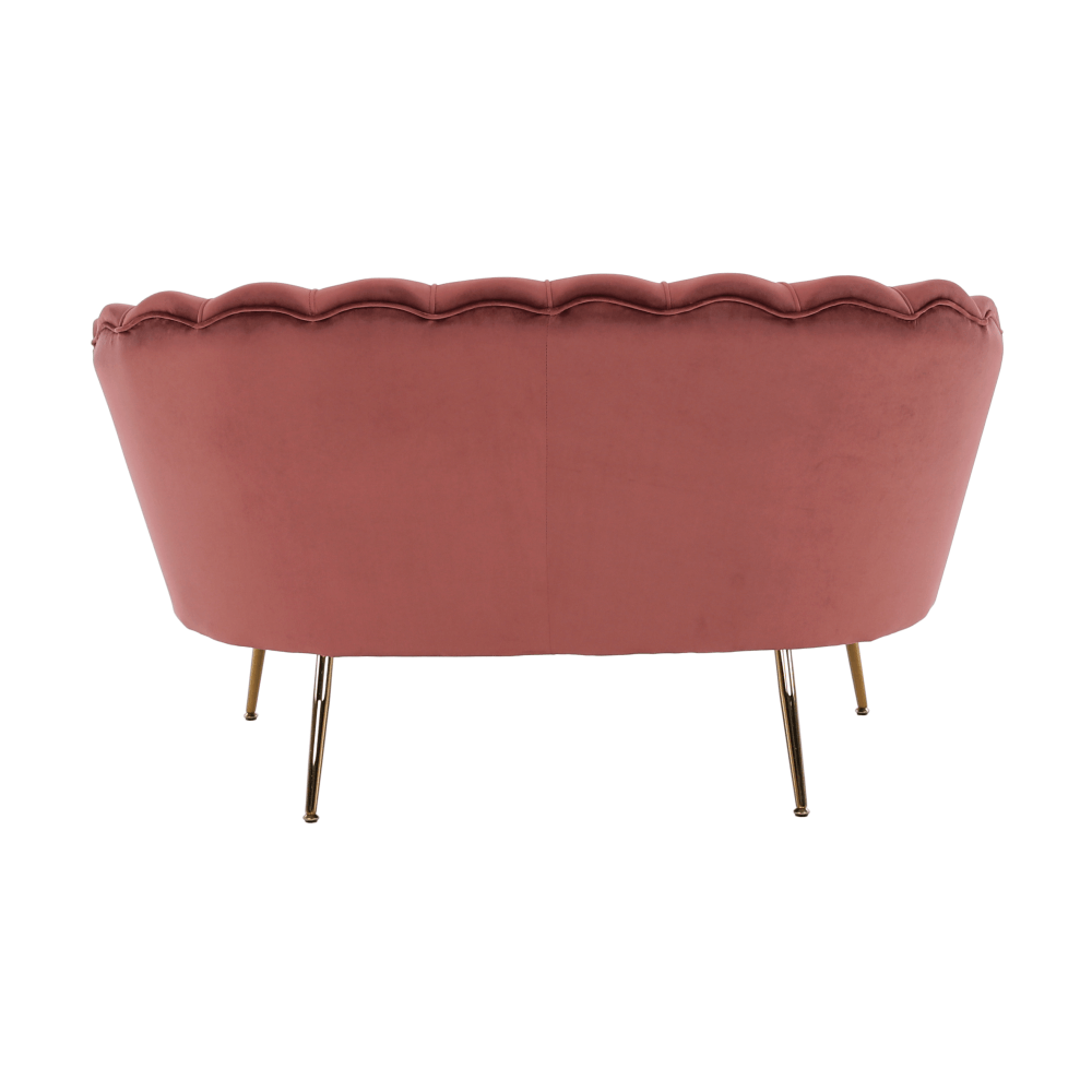 Bancă în stil Art-deco, catifea Velvet roz/crom auriu, NOBLIN