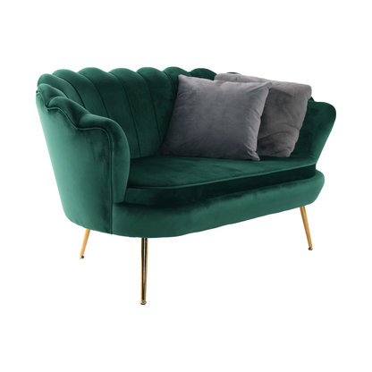 Bancă în stil Art-deco, catifea Velvet smarald/crom auriu, NOBLIN