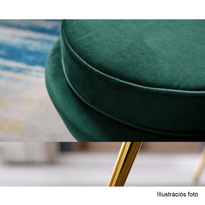 Fotoliu în stil Art-deco, catifea Velvet smarald/crom auriu, NOBLIN