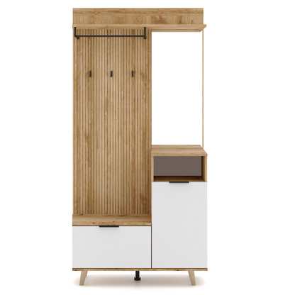Set pentru hol, stejar evoke/alb, NODRI