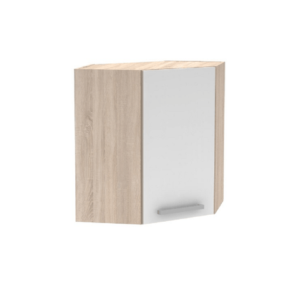 Cabinet superior de colţ, stejar sonoma/alb, universală, NOVA PLUS NOPL-013-OH