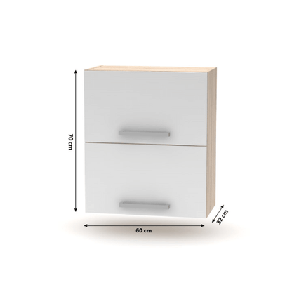 Cabinet superior batant 2DV, stejar sonoma/alb, NOVA PLUS NOPL-008-VH