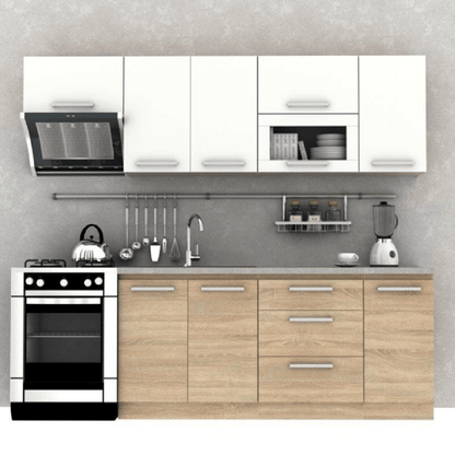 Cabinet superior batant cu sticlă 2DV, stejar sonoma/alb, NOVA PLUS NOPL-016-OH