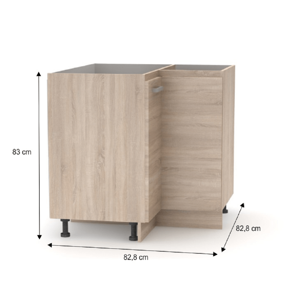 Cabinet inferior de colţ, stejar sonoma, universală, NOVA PLUS NOPL-061-RS