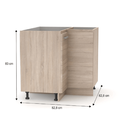 Cabinet inferior de colţ, stejar sonoma, universală, NOVA PLUS NOPL-061-RS