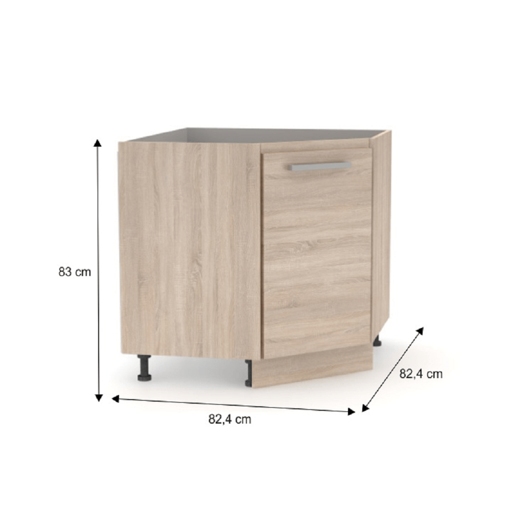 Cabinet inferior de colţ, stejar sonoma, universală, NOVA PLUS NOPL-065-RS