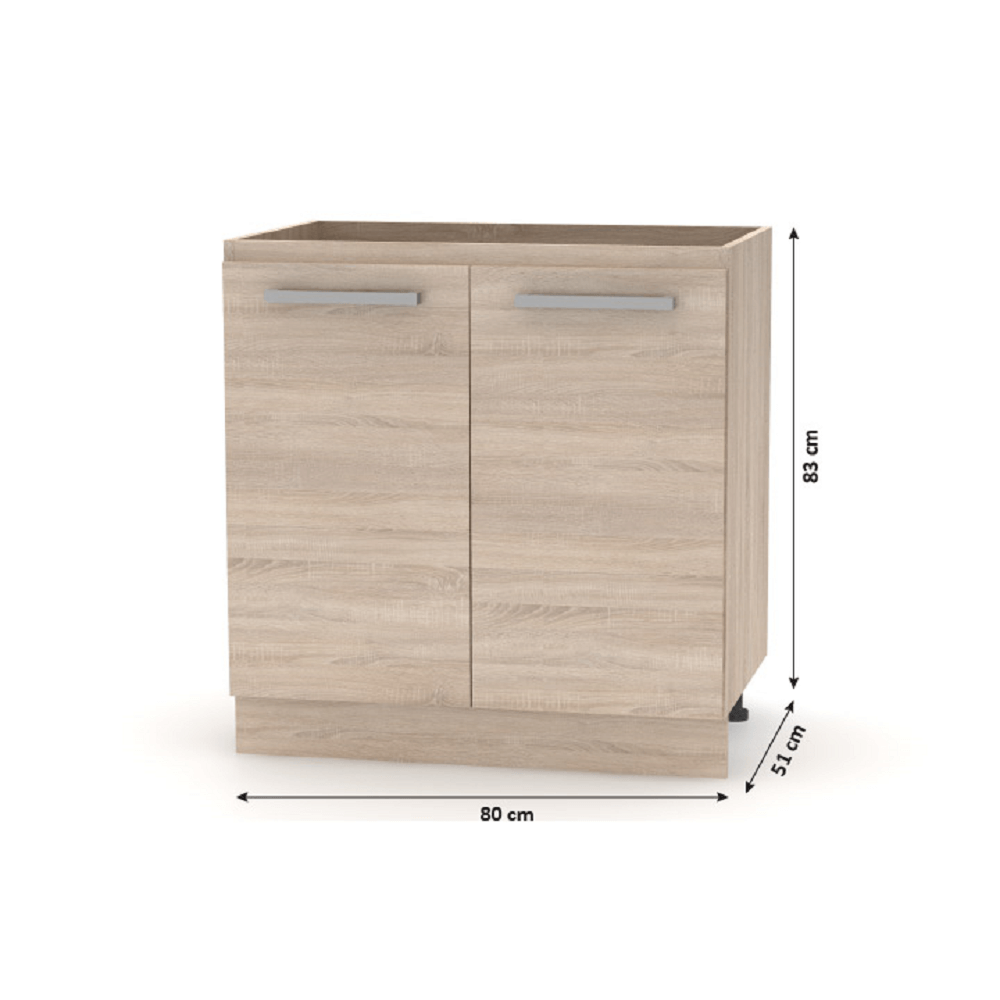 Cabinet inferior 80  2 DV, stejar sonoma, NOVA PLUS NOPL-060-0S