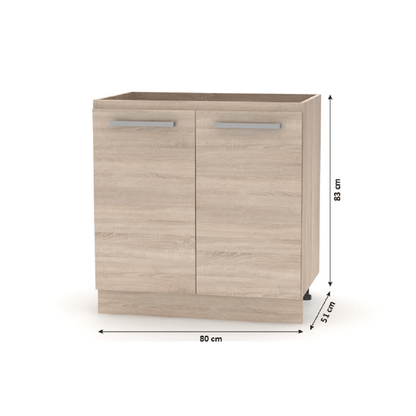 Cabinet inferior 80  2 DV, stejar sonoma, NOVA PLUS NOPL-060-0S