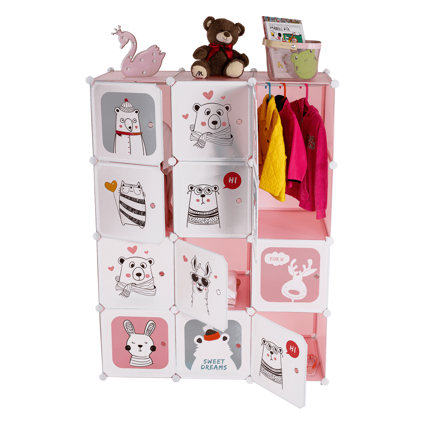 Dulap modular pentru copii, roz/ model copii, NURMI