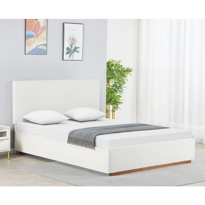 Pat cu somieră si spaţiu de depozitare 180x200, alb, NUVOLA