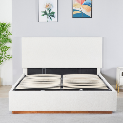 Pat cu somieră si spaţiu de depozitare 180x200, alb, NUVOLA