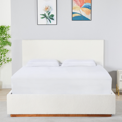 Pat cu somieră si spaţiu de depozitare 180x200, alb, NUVOLA