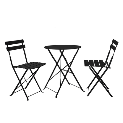 Set grădină 1+2, negru, oţel, OBAX