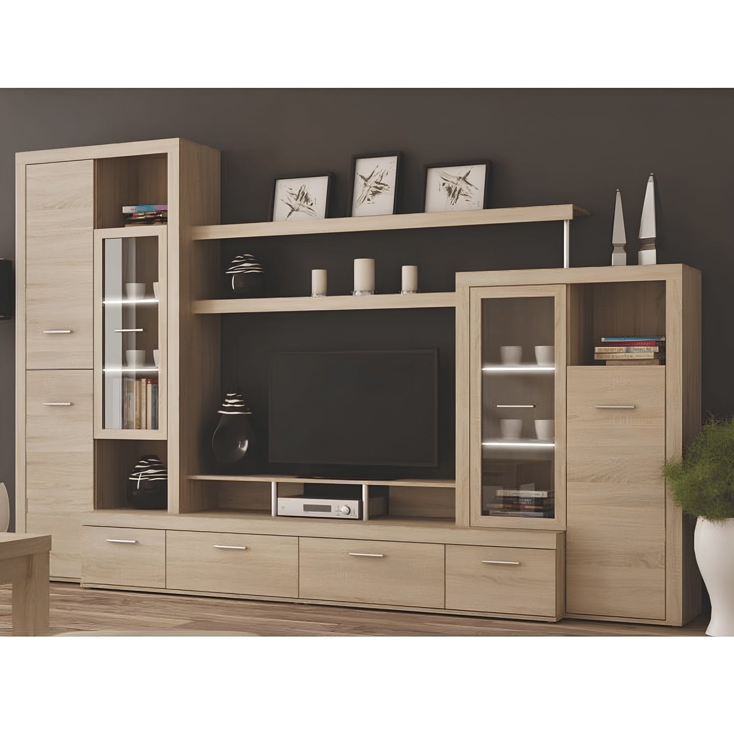 Mobilă de living, stejar sonoma,  ATLANTIS NEW
