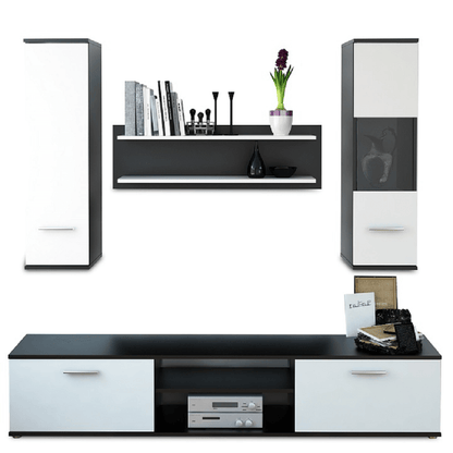 Mobilier pentru living, negru/alb, WAW NEW