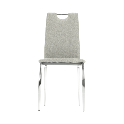 Scaun bucătărie, material textil bej/crom, OLIVA NEW