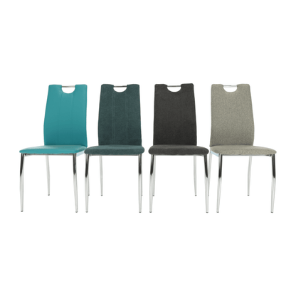 Scaun bucătărie, material textil bej/crom, OLIVA NEW