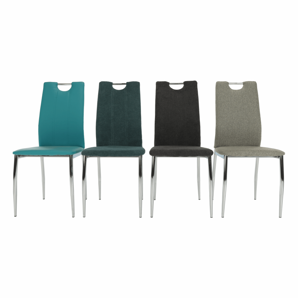 Scaun dining, textil gri maro/crom, OLIVA NEW