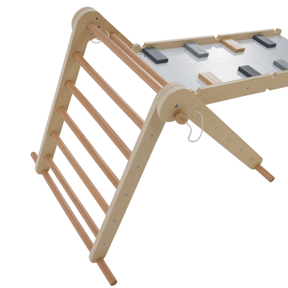 Montessori Triunghiul Pikler 3în1, natural/mix de culori, OPRIN