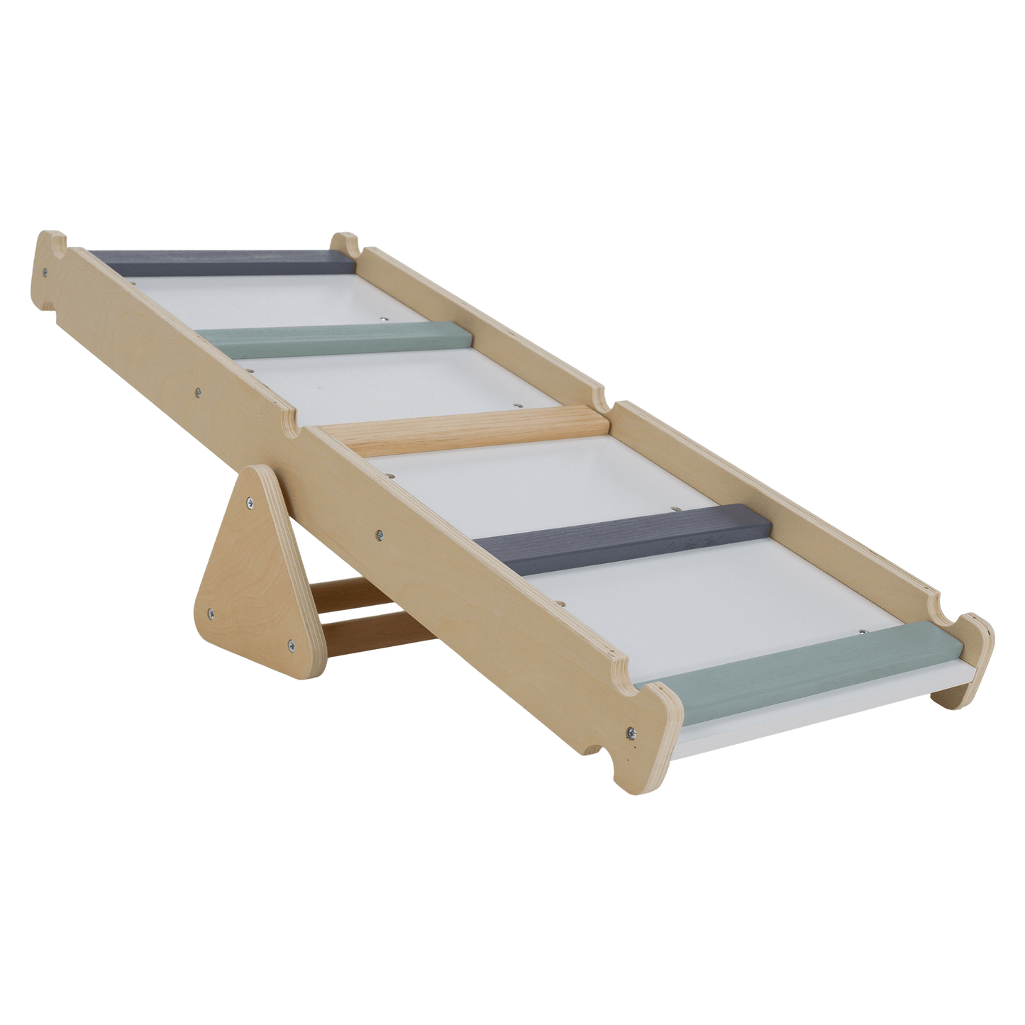 Montessori Triunghiul Pikler 3în1, natural/mix de culori, OPRIN