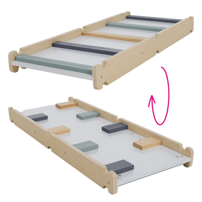 Montessori Triunghiul Pikler 3în1, natural/mix de culori, OPRIN