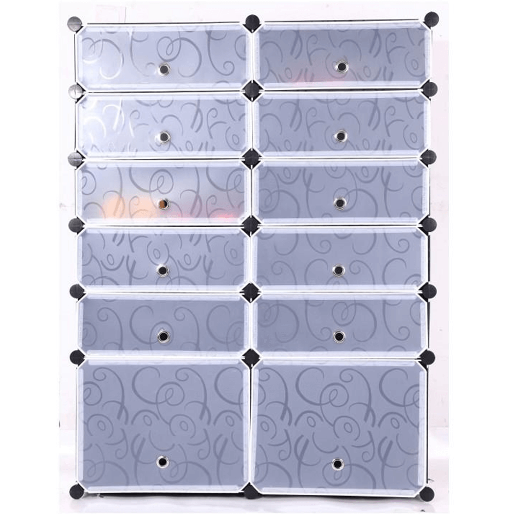 Organizator de pantofi modular, negru / alb lapte, BEKIM TYPE 2