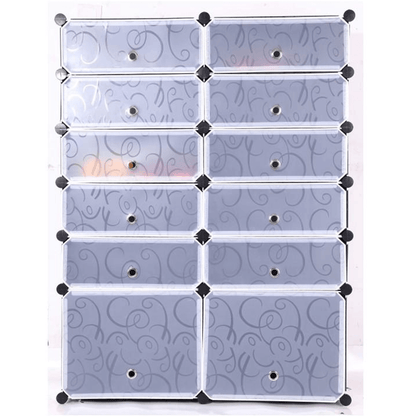 Organizator de pantofi modular, negru / alb lapte, BEKIM TYPE 2