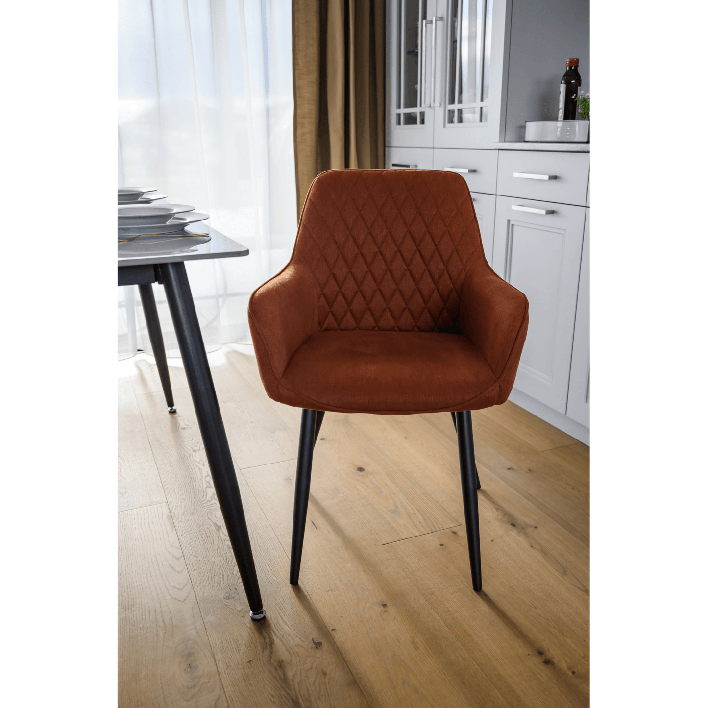 Scaun de design, maro/negru, OSKOR