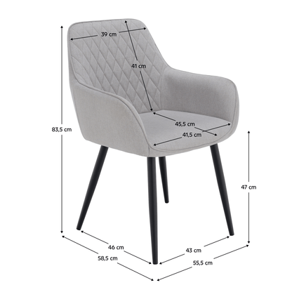 Scaun de design, gri deschis/negru, OSKOR