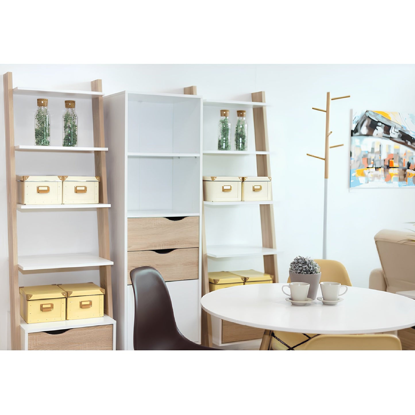Etajeră cu sertar, stejar sonoma/alb, OSLO 75385