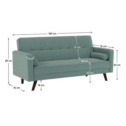 Canapea extensibilă, material verde-mentol, OTISA