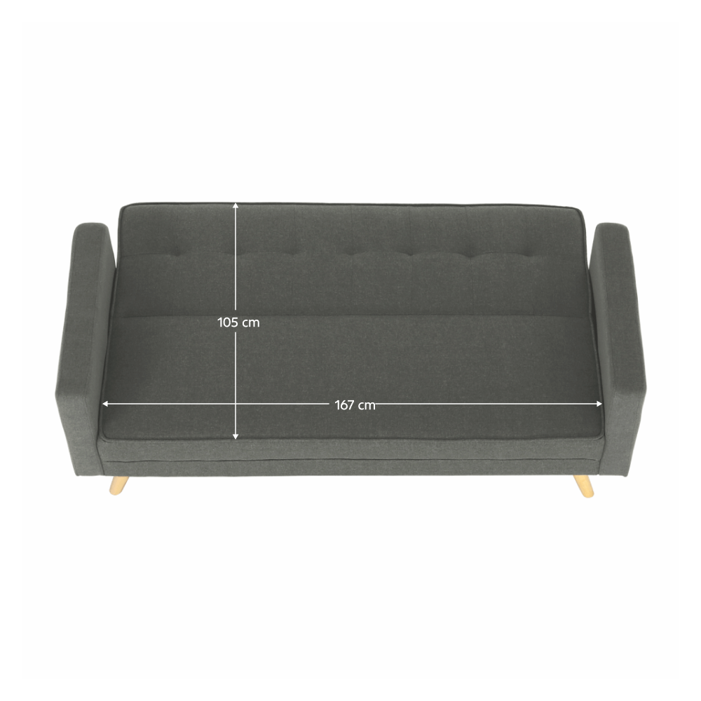 Canapea extensibilă, material gri, OTISA