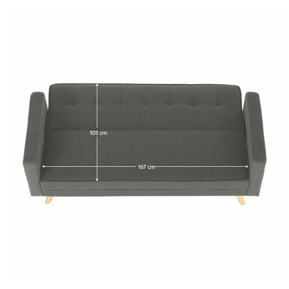 Canapea extensibilă, material gri, OTISA