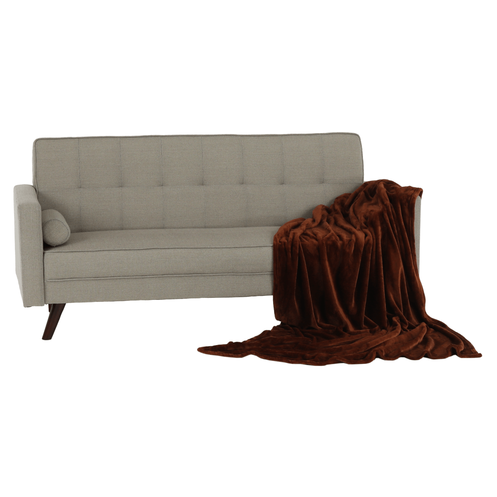 Canapea extensibilă, material gri-maro taupe, OTISA