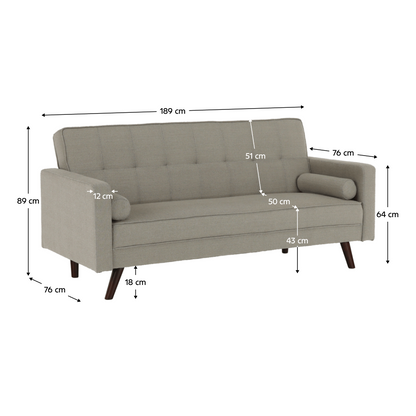 Canapea extensibilă, material gri-maro taupe, OTISA