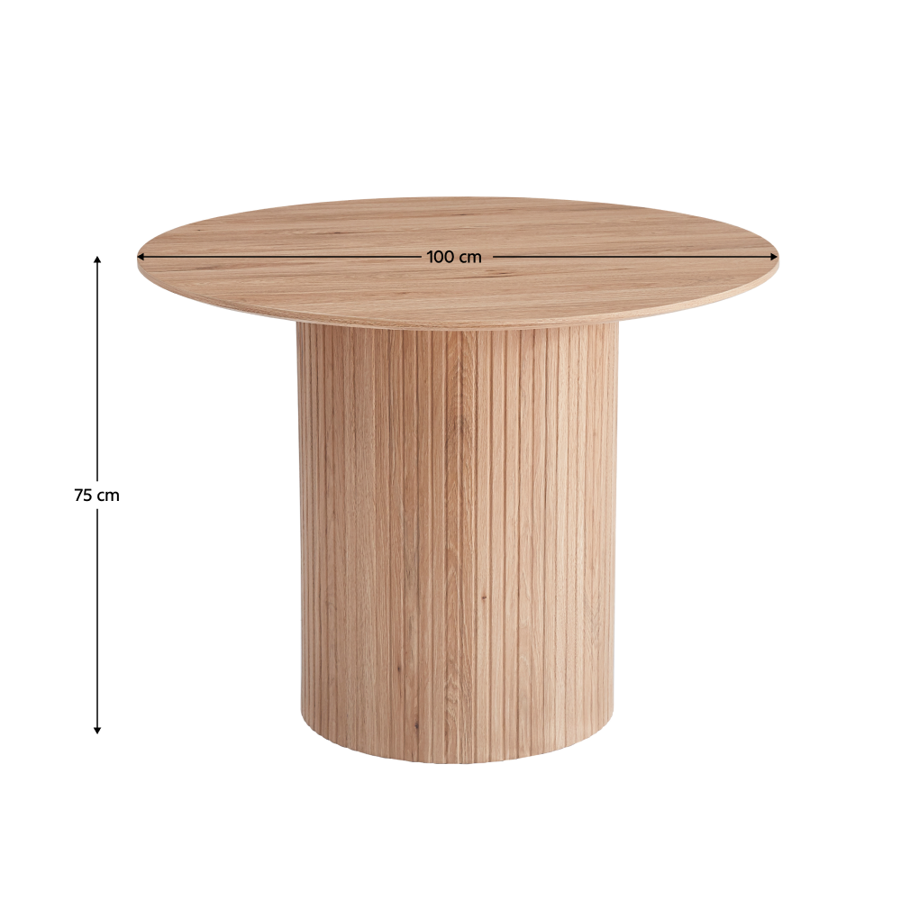 Masă de sufragerie, stejar, diametru 100 cm, PAOLO