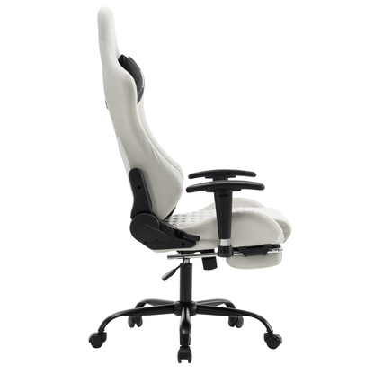Scaun de birou/gaming, alb/negru, PAPIBAS