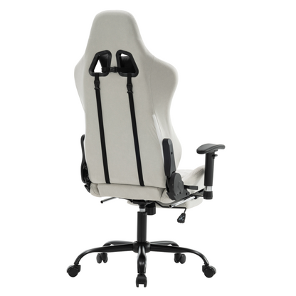 Scaun de birou/gaming, alb/negru, PAPIBAS
