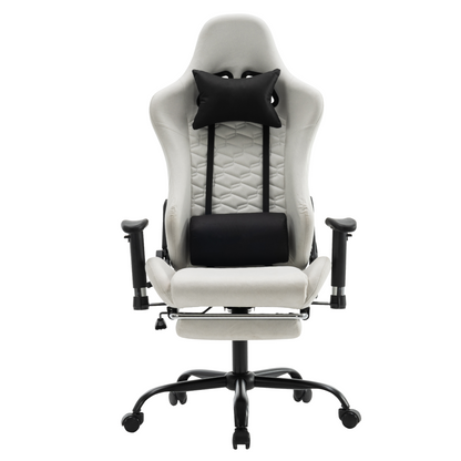 Scaun de birou/gaming, alb/negru, PAPIBAS