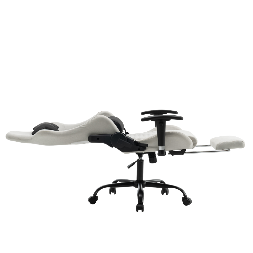 Scaun de birou/gaming, alb/negru, PAPIBAS