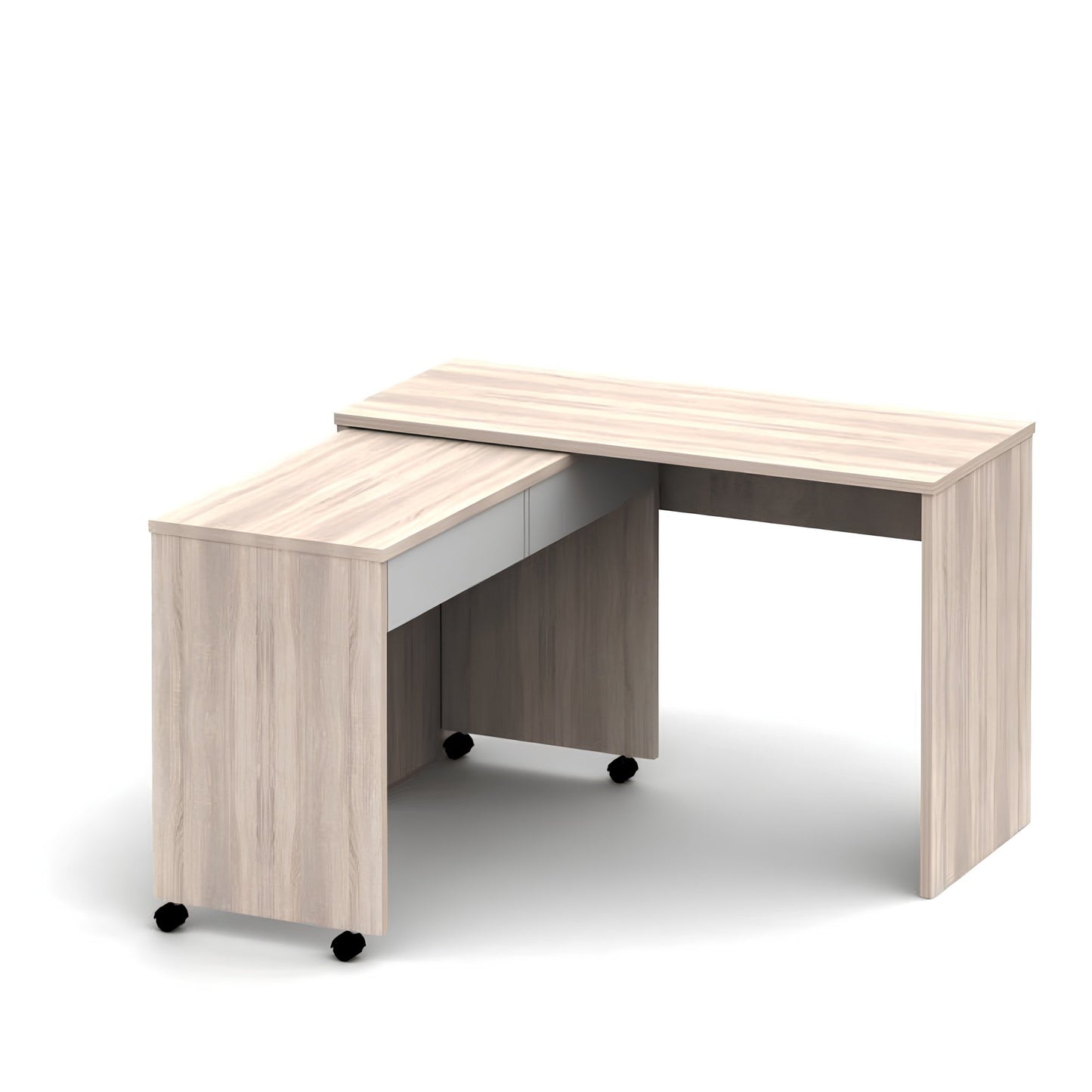 Masă extensibilă PC cu sertare, stejar sonoma/alb, VERSAL NEW