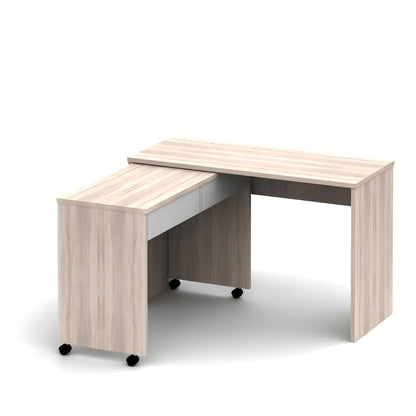 Masă extensibilă PC cu sertare, stejar sonoma/alb, VERSAL NEW