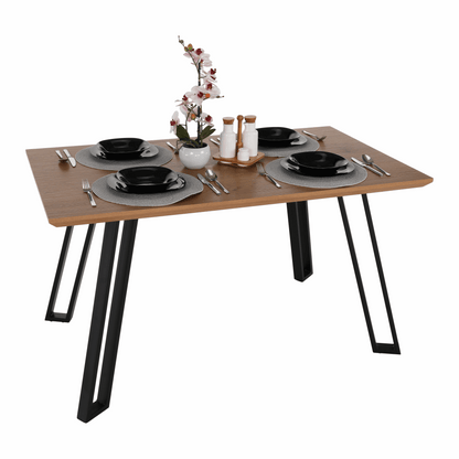 Masă dining, stejar/negru, 140x83 cm, PEDAL
