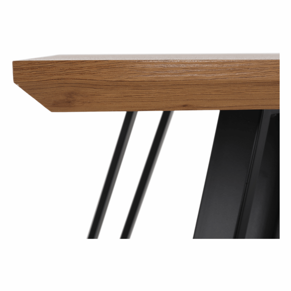 Masă dining, stejar/negru, 140x83 cm, PEDAL