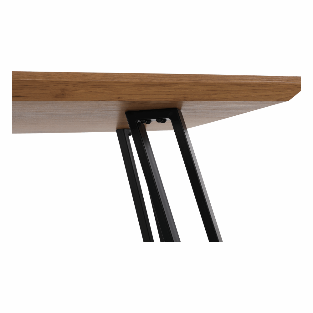 Masă dining, stejar/negru, 140x83 cm, PEDAL