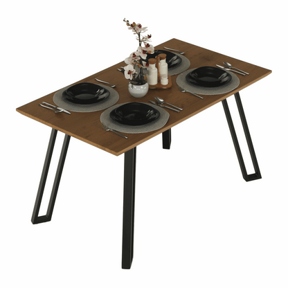 Masă dining, stejar/negru, 140x83 cm, PEDAL